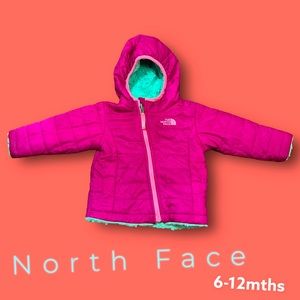 The north face 6-12mths cozy fleece reversible puffy